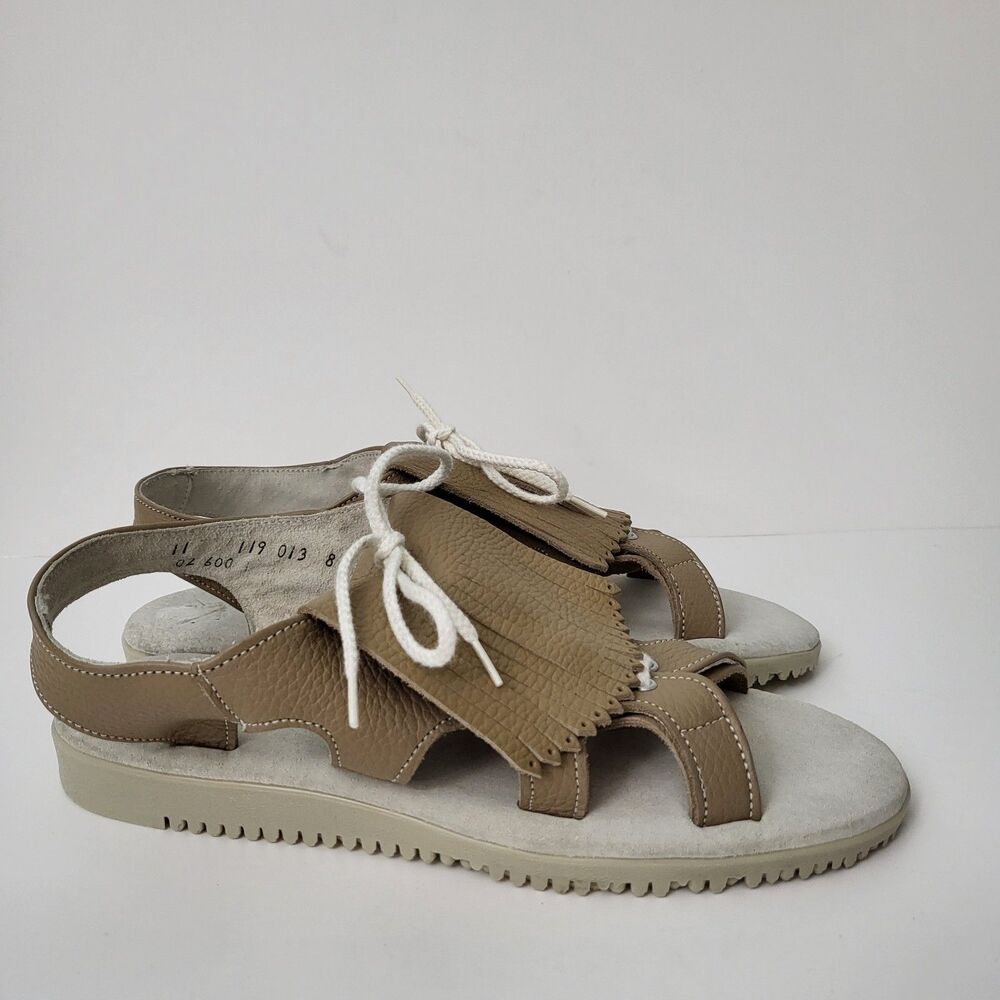 SANDBAGGERS Kiltie Golf Sandals Womens 11 Lace Up Shoes Leather Fringe Comfort
